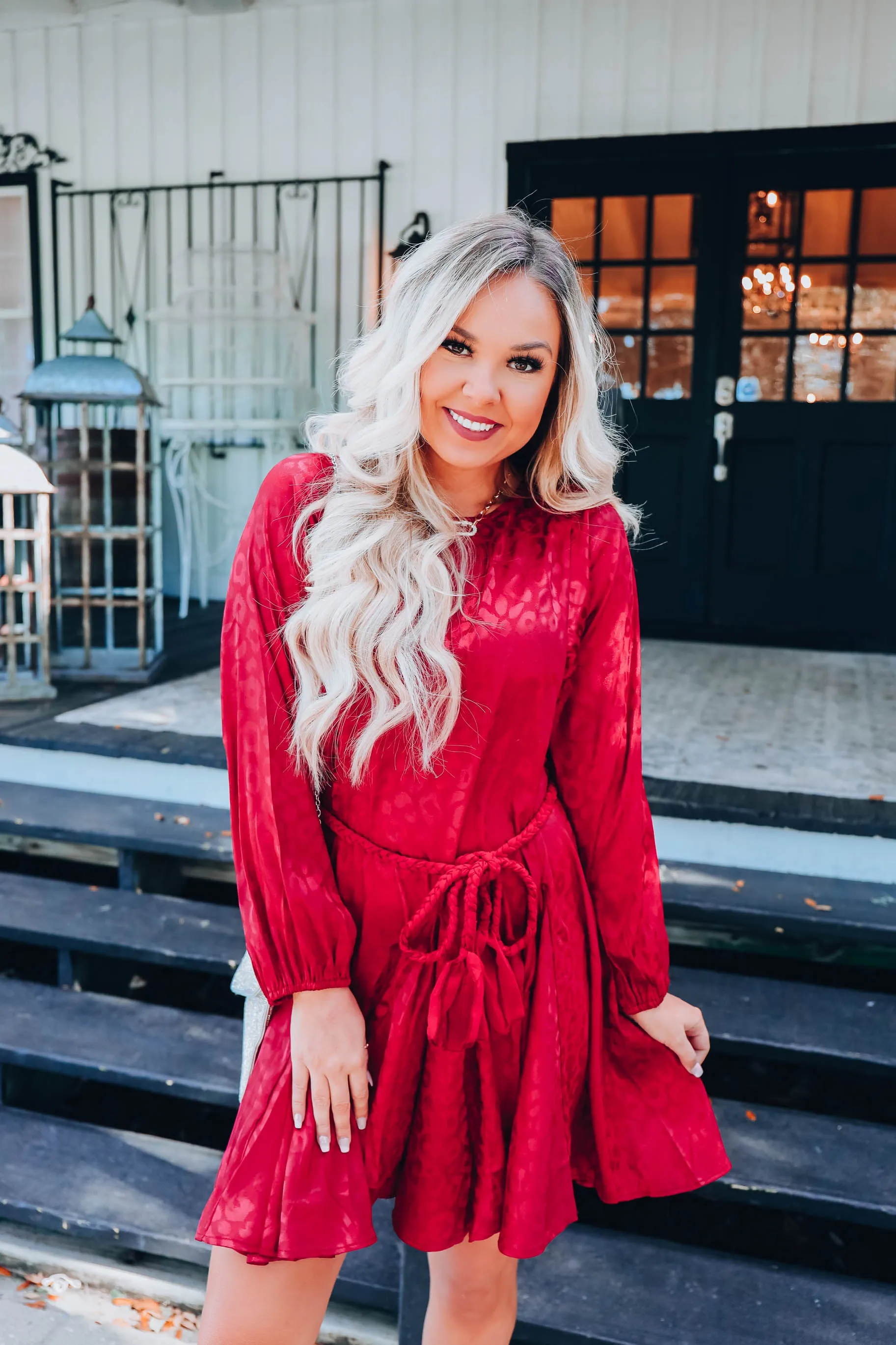 Posh Leopard Dress - Red S-3X