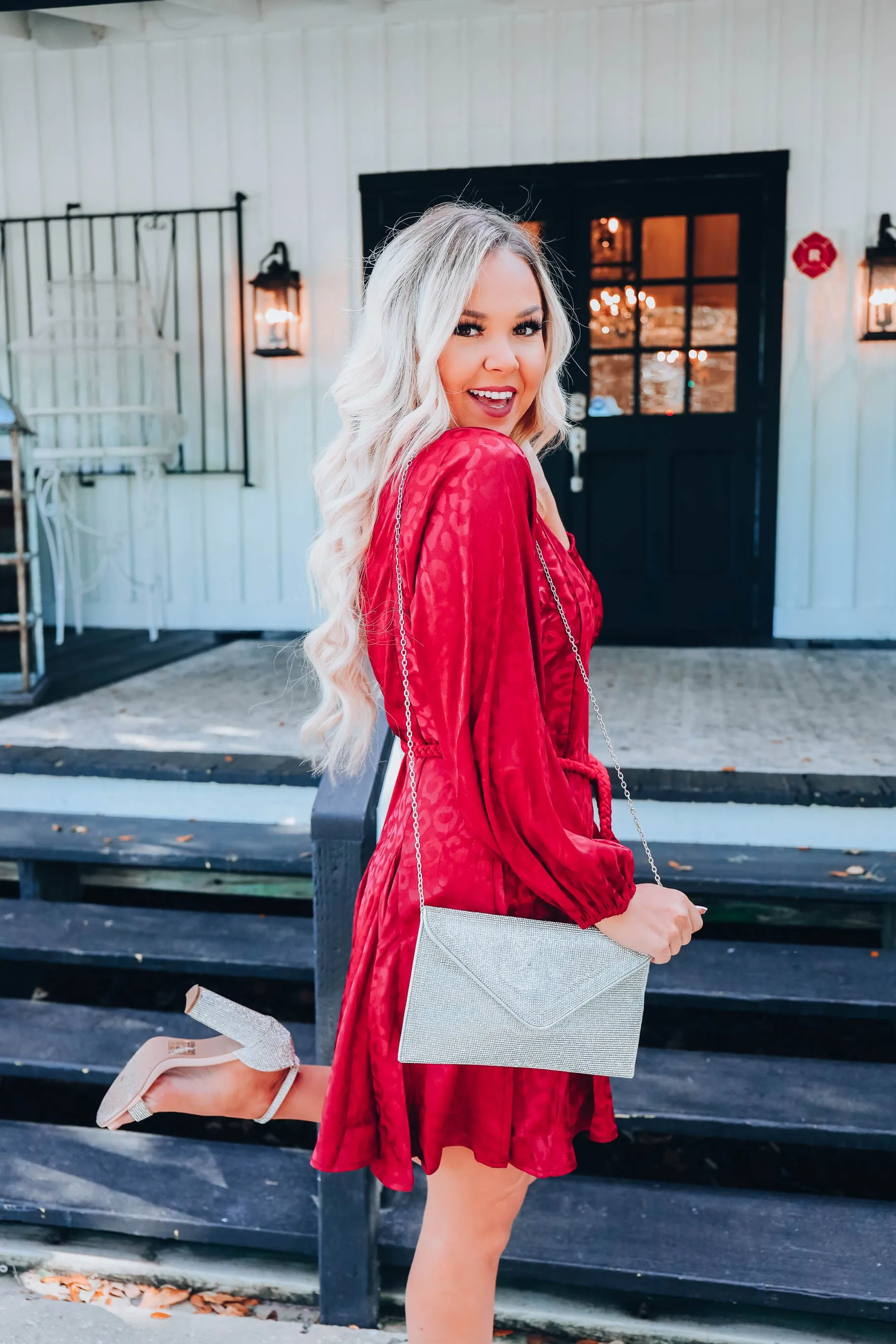 Posh Leopard Dress - Red S-3X