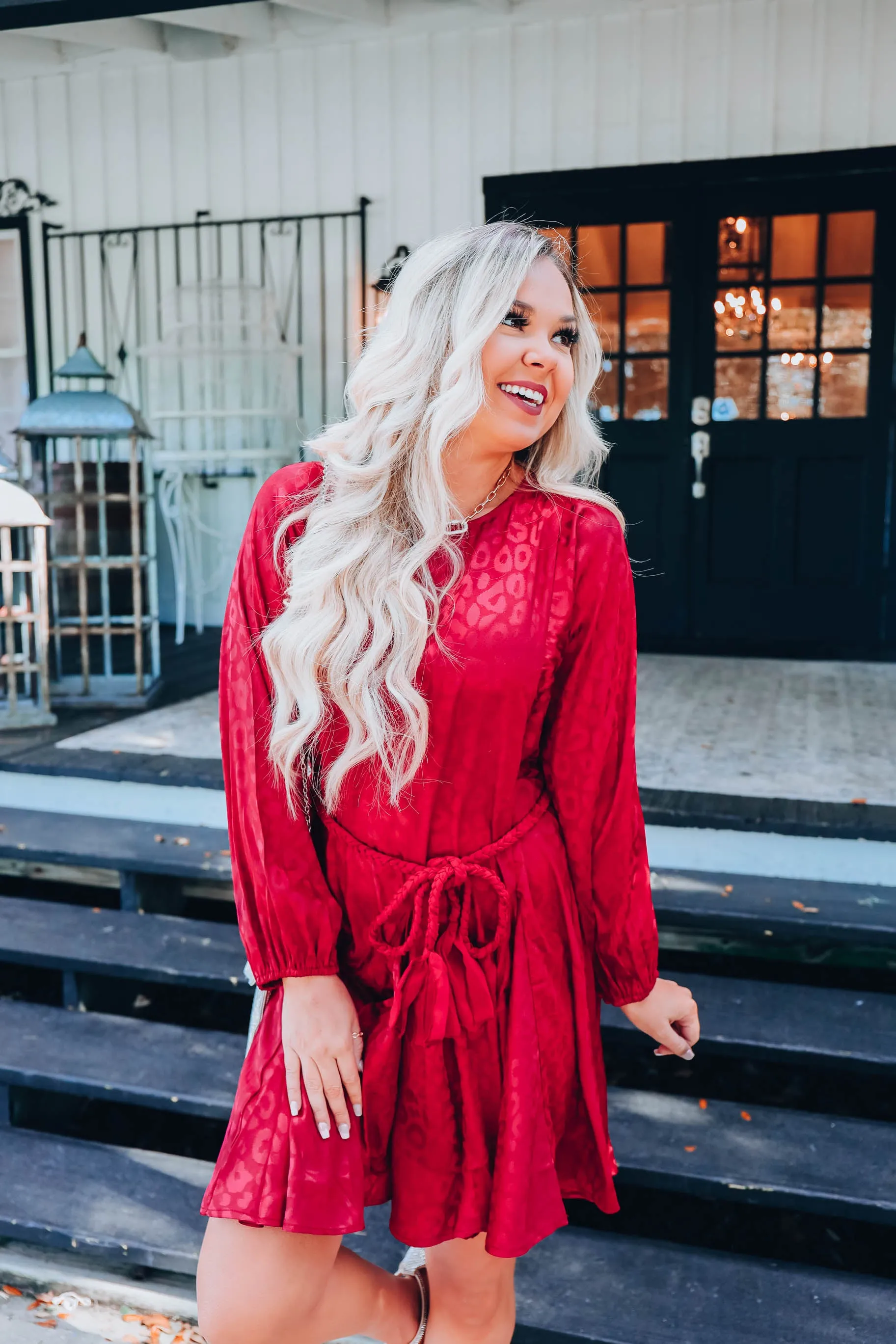 Posh Leopard Dress - Red S-3X