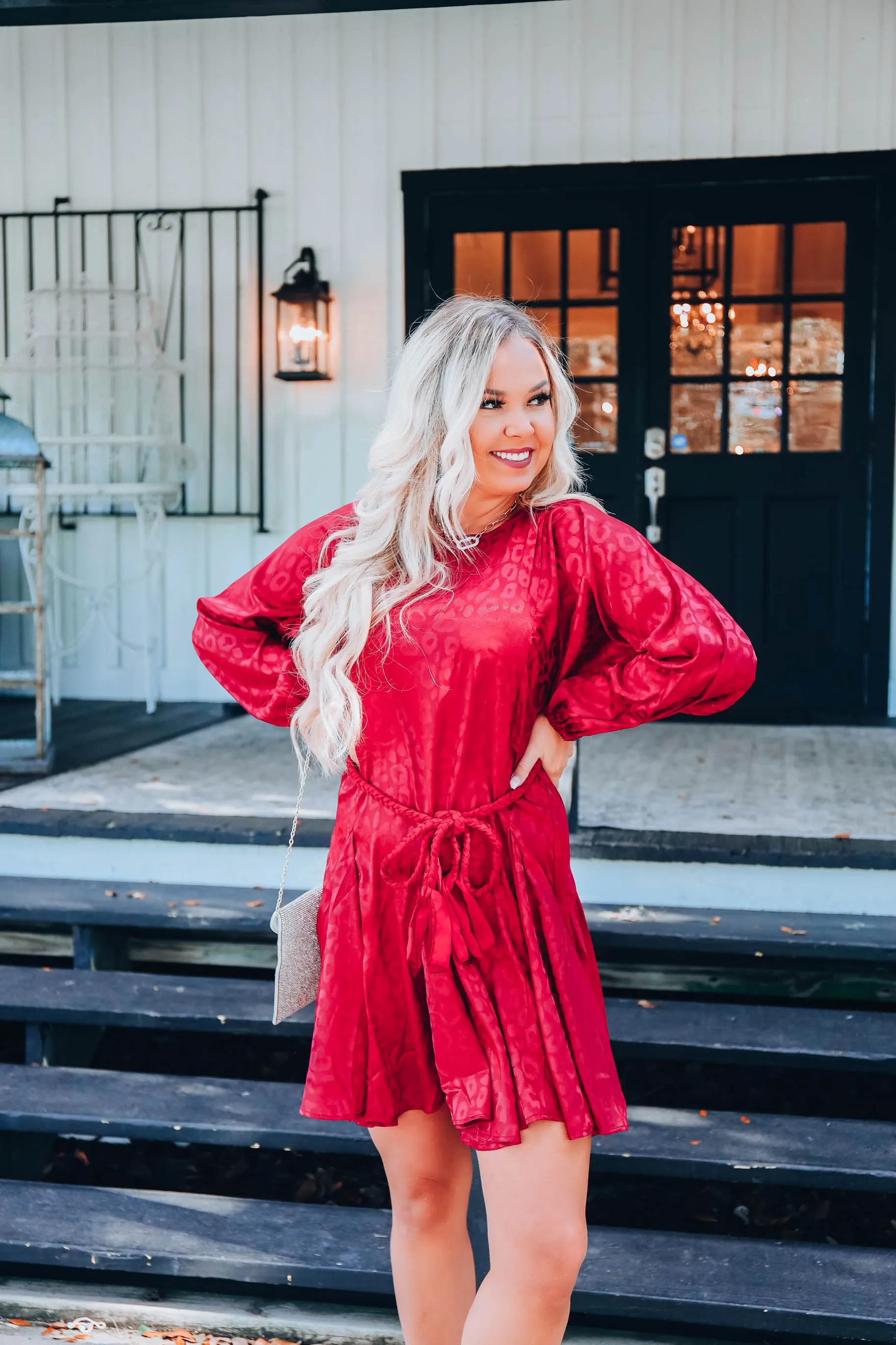Posh Leopard Dress - Red S-3X