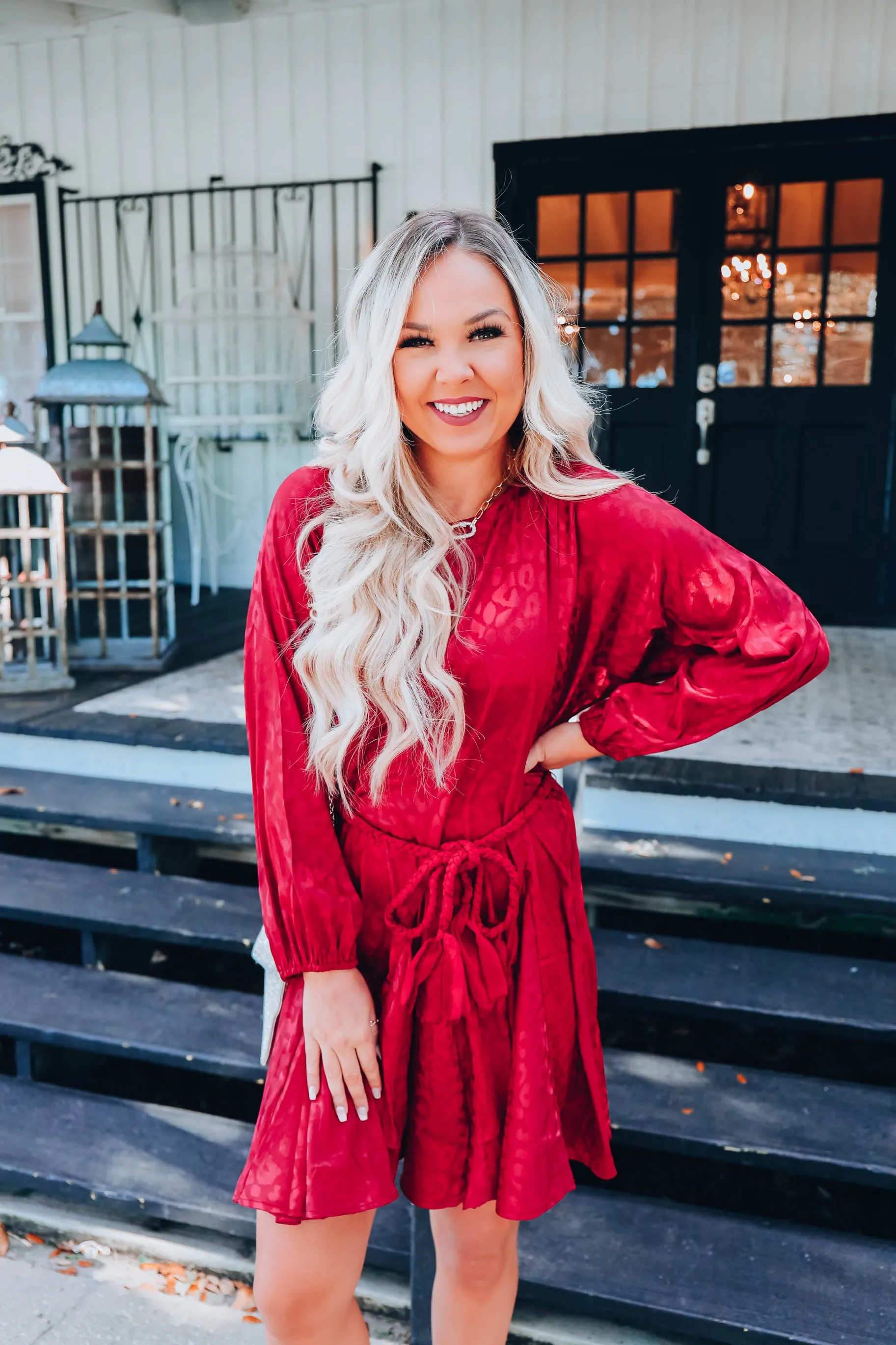Posh Leopard Dress - Red S-3X