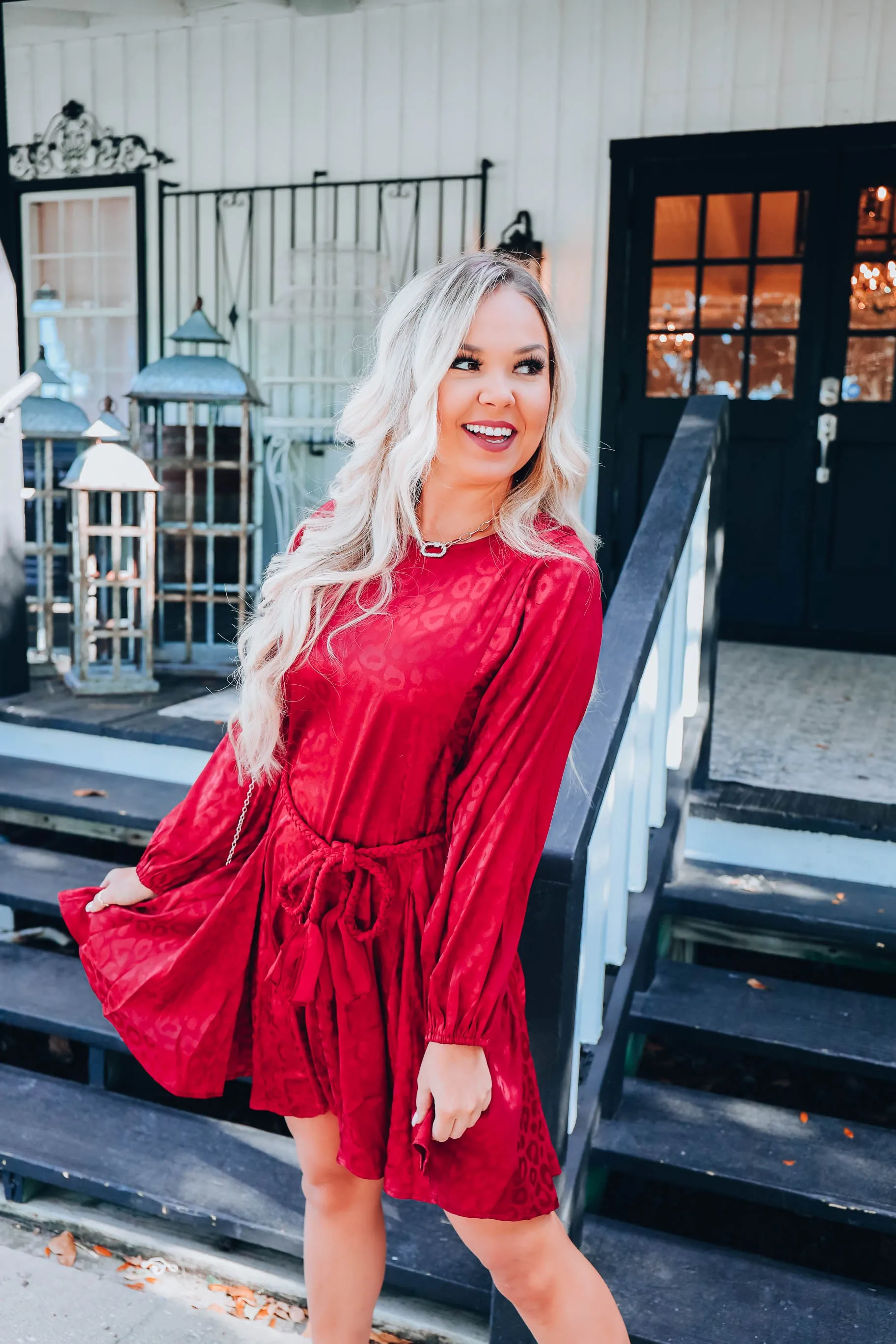 Posh Leopard Dress - Red S-3X