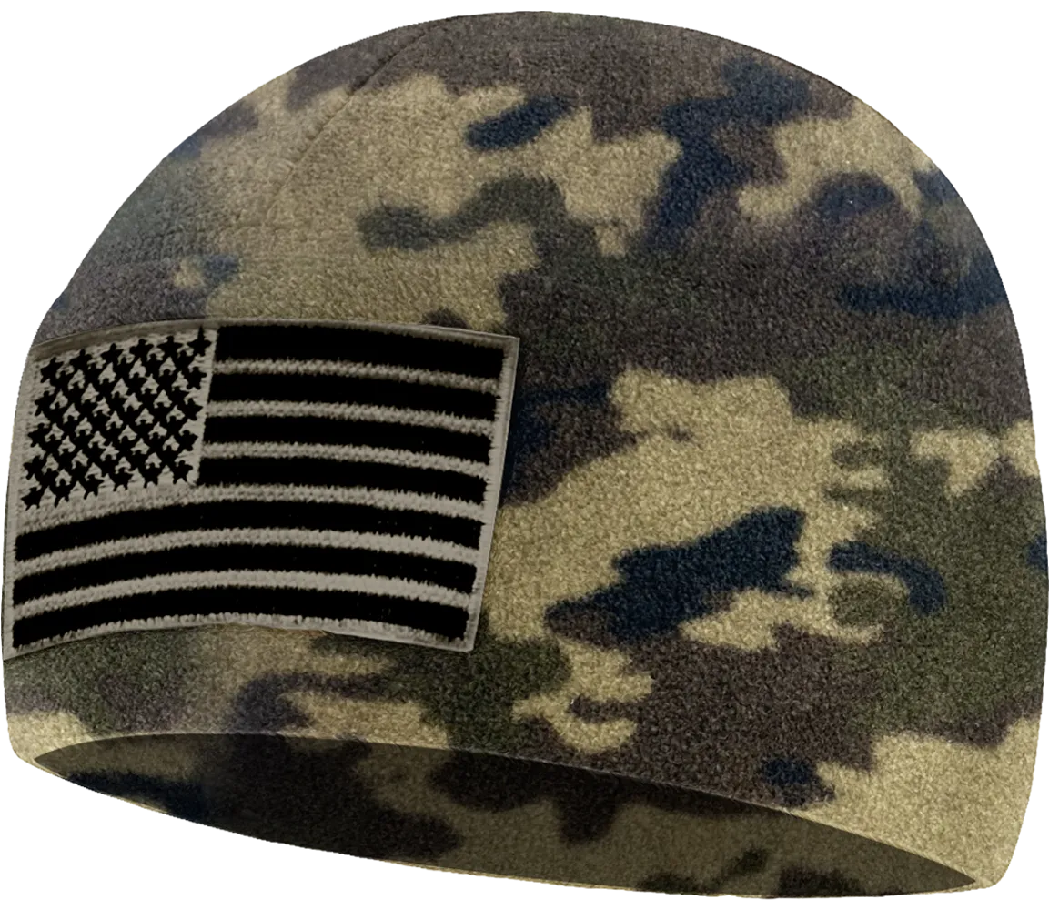 Premium Brushed Fleece Tactical  Watch Cap Warm Beanie - American Flag