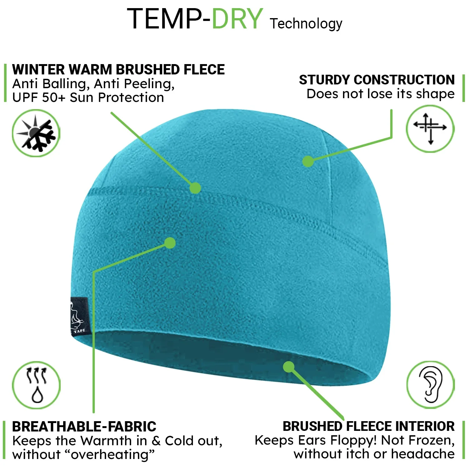 Premium Brushed Fleece Watch Cap Warm Beanie
