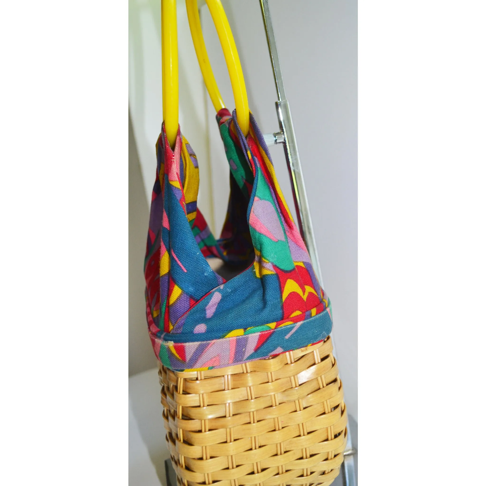 Psychedelic Woven Basket Purse