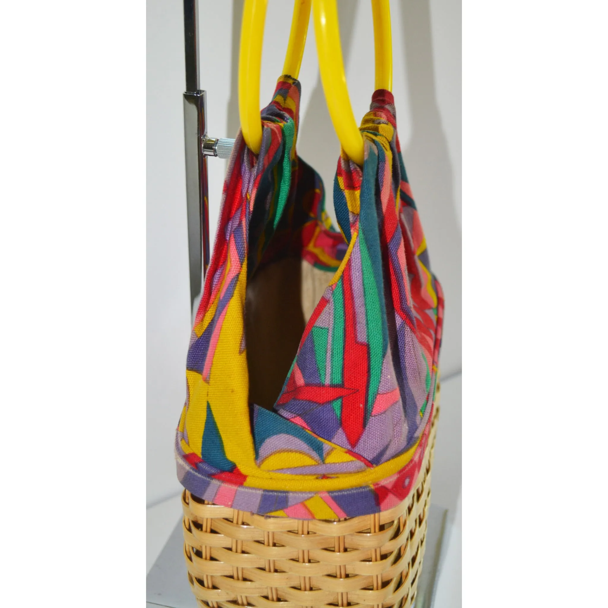 Psychedelic Woven Basket Purse