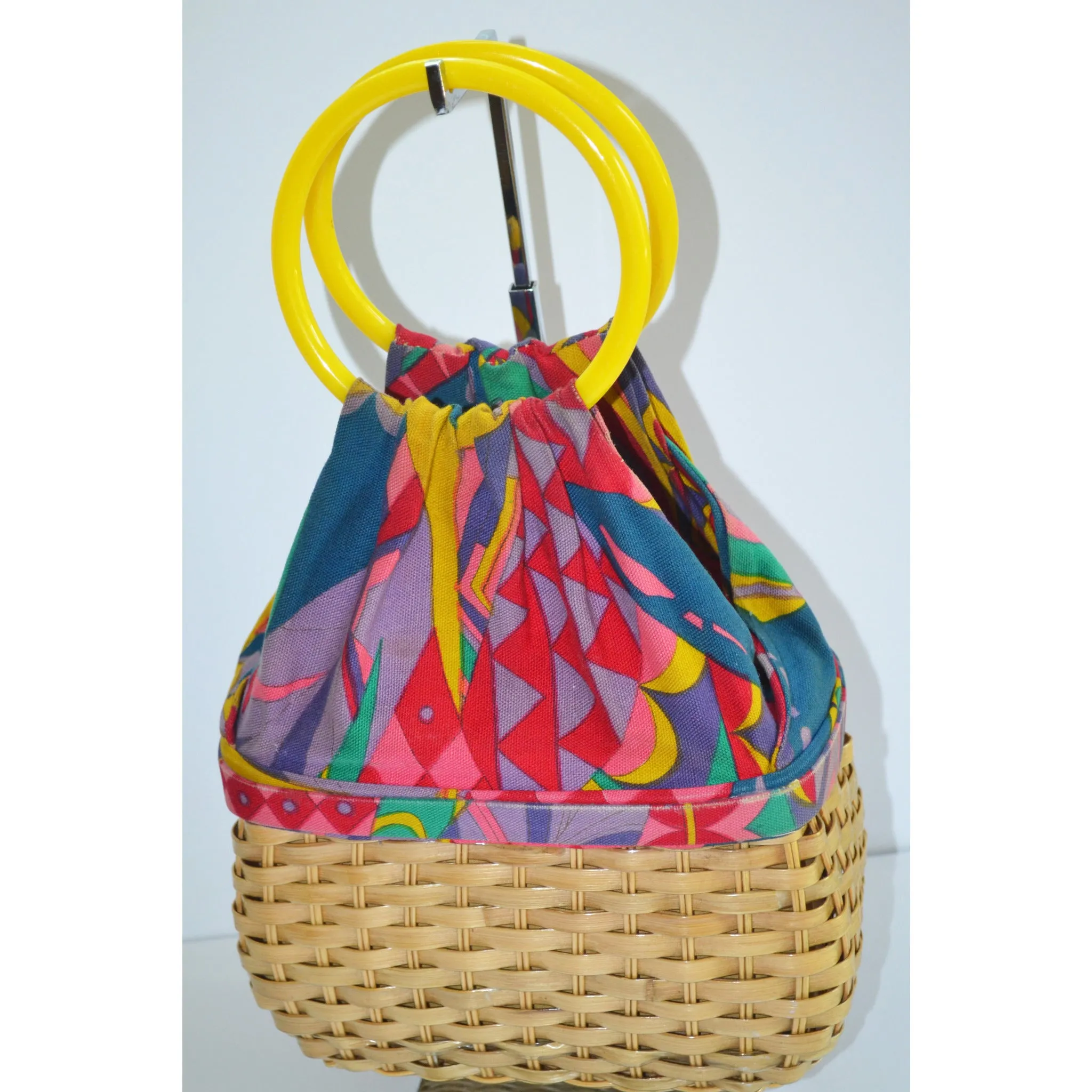 Psychedelic Woven Basket Purse