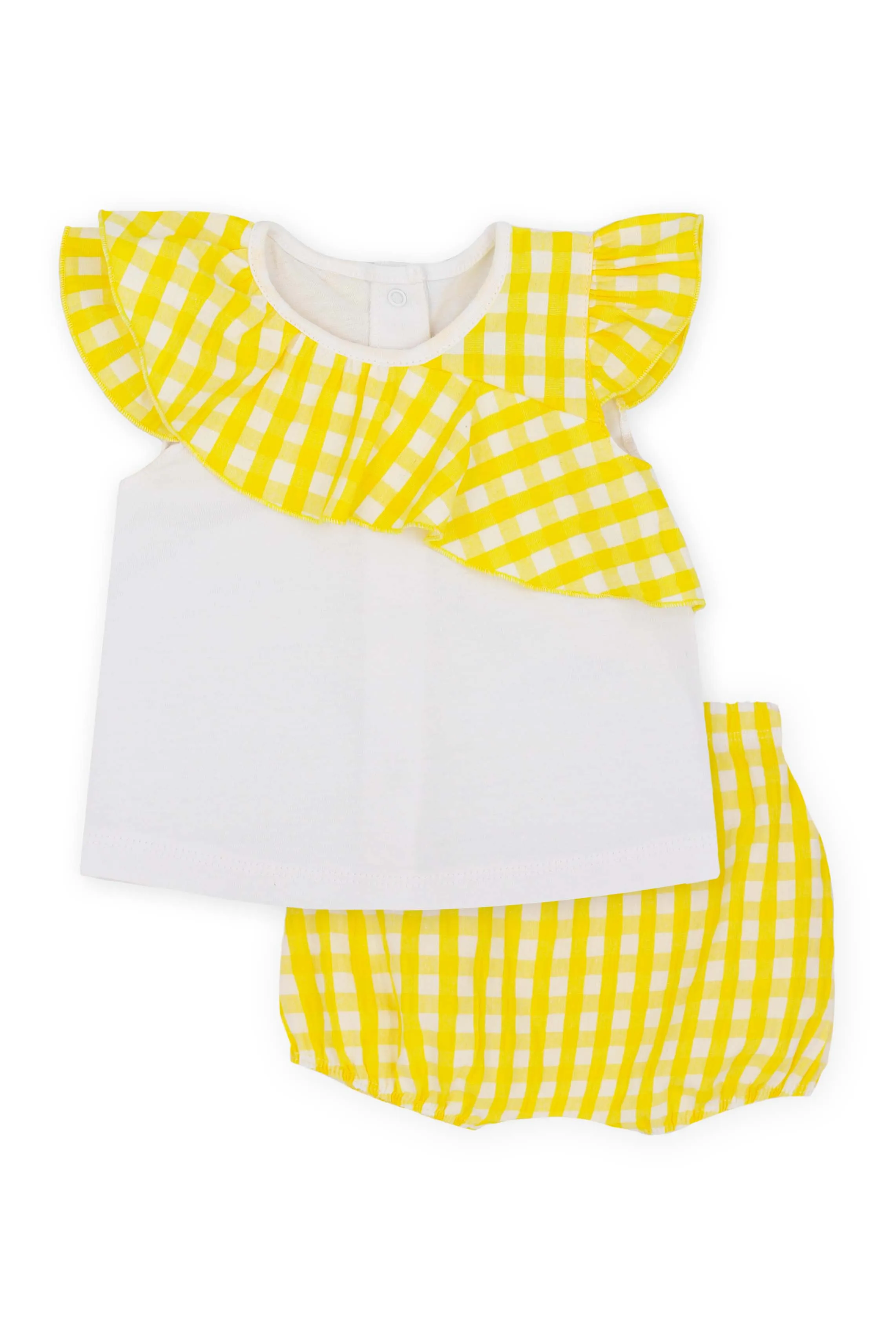 "Raya" Lemon Gingham Blouse & Bloomers