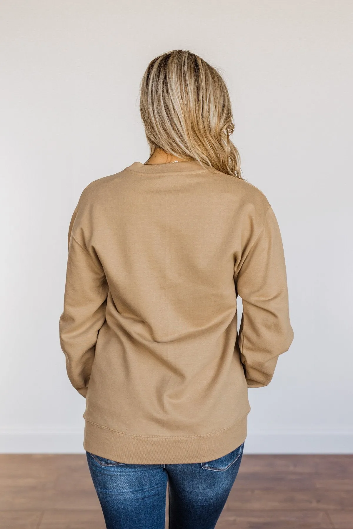 "Sweater Weather" Crewneck Pullover- Khaki