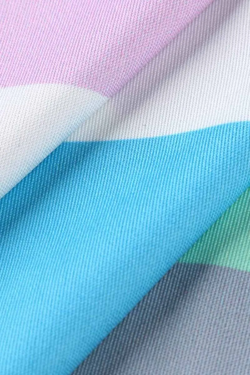 Rainbow Striped Multicolor Thin Tops