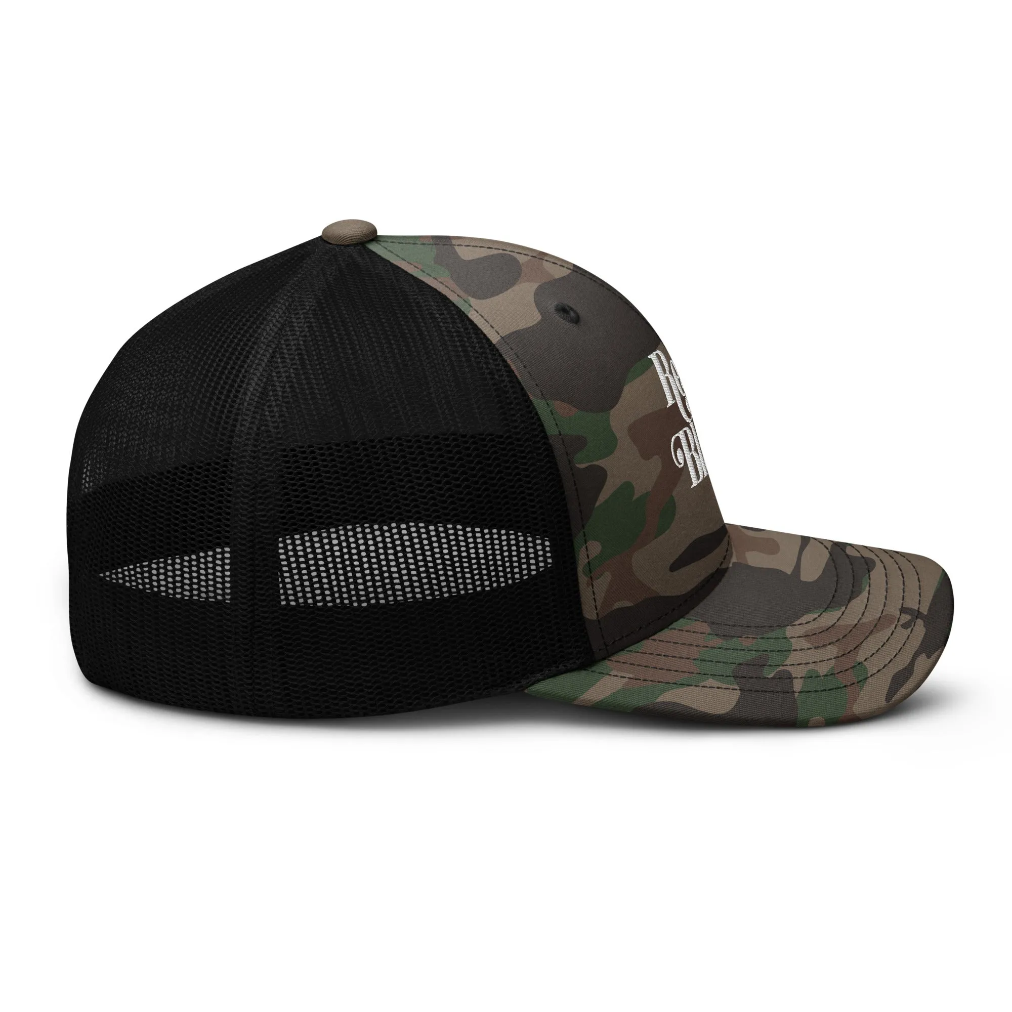Retro Black Camouflage trucker hat