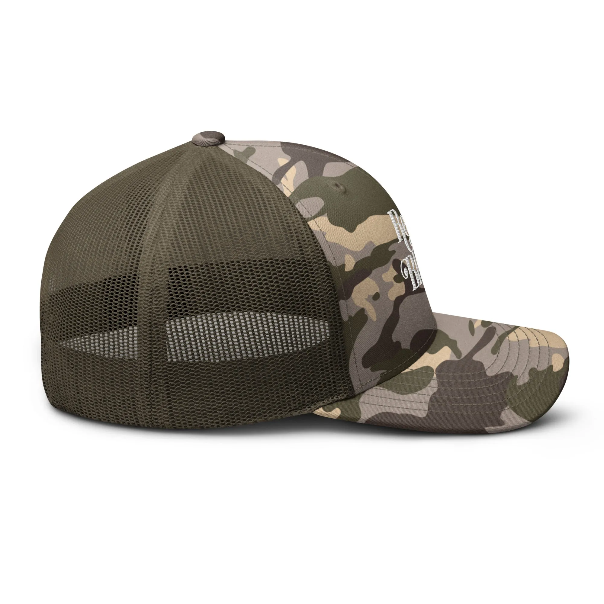 Retro Black Camouflage trucker hat