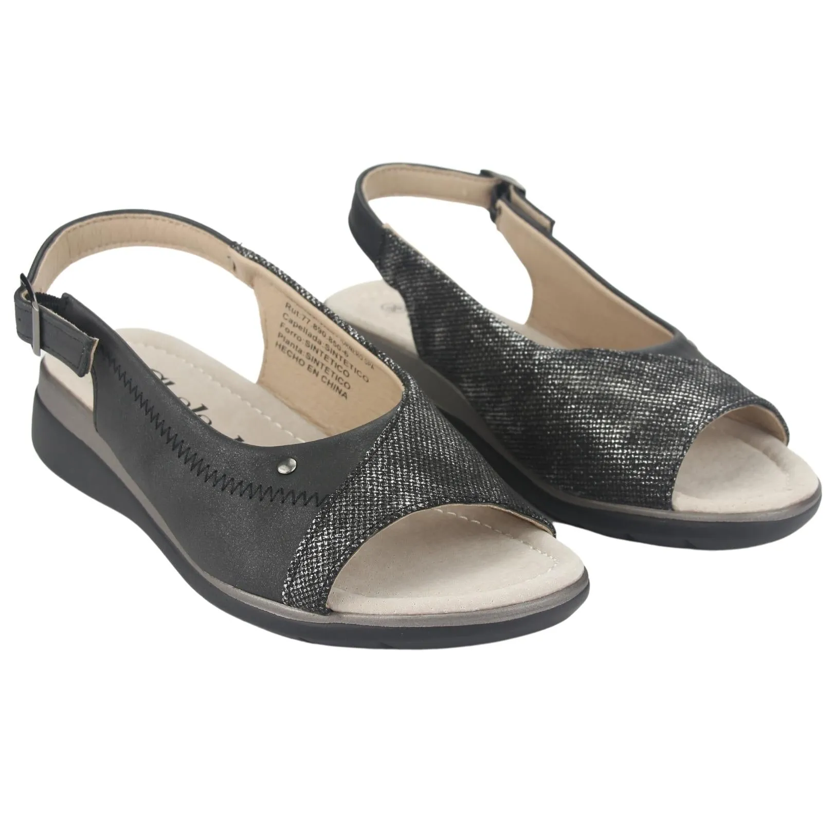 Sandalia Chalada Mujer Floro-5 Negro Casual