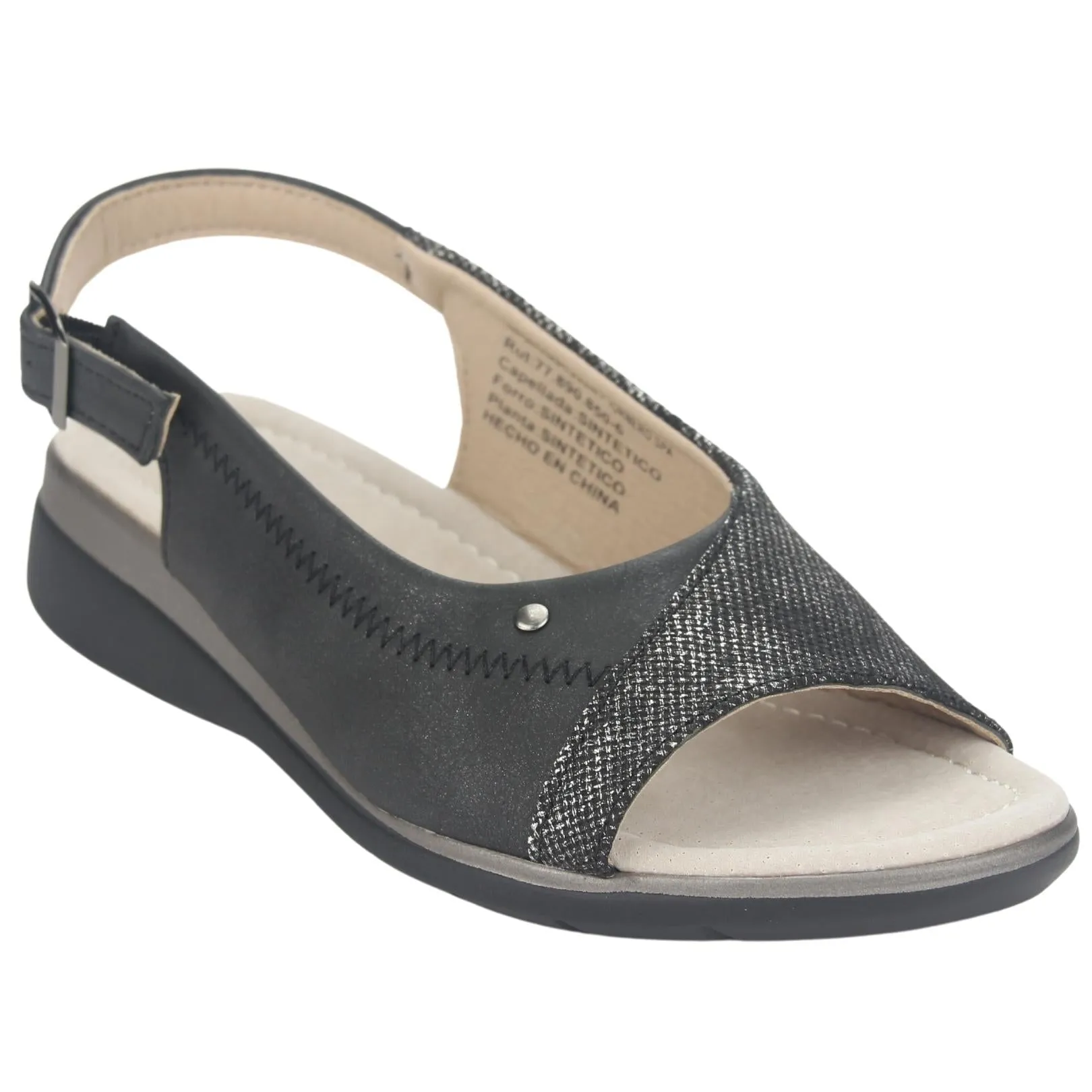 Sandalia Chalada Mujer Floro-5 Negro Casual