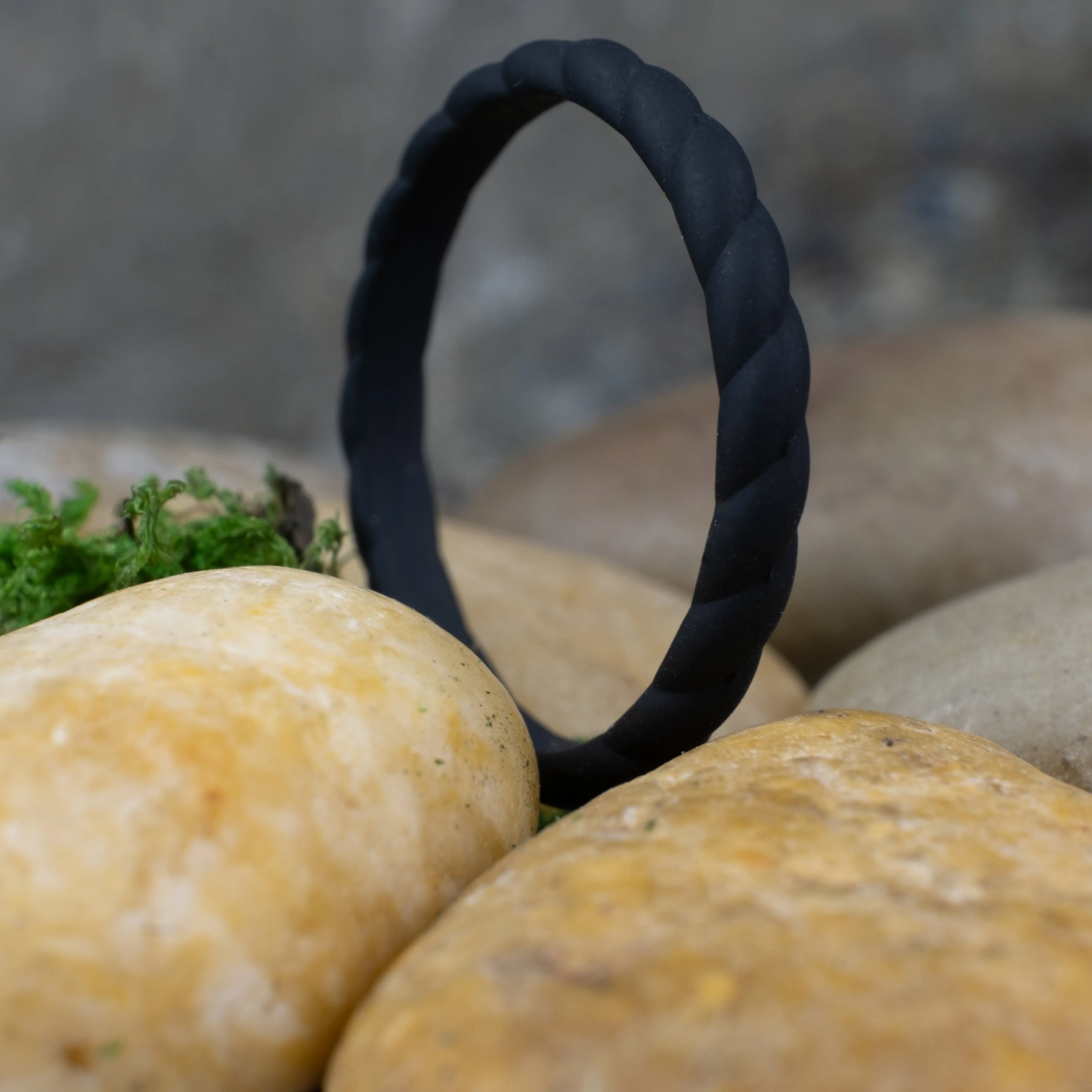 Silicone Black Rope Activity Band - 2mm