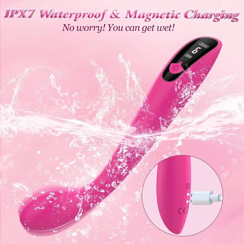 Soft Flexible Curved G Spot Vibrator – High Frequency Vibration Modes Clitoral Stimulator