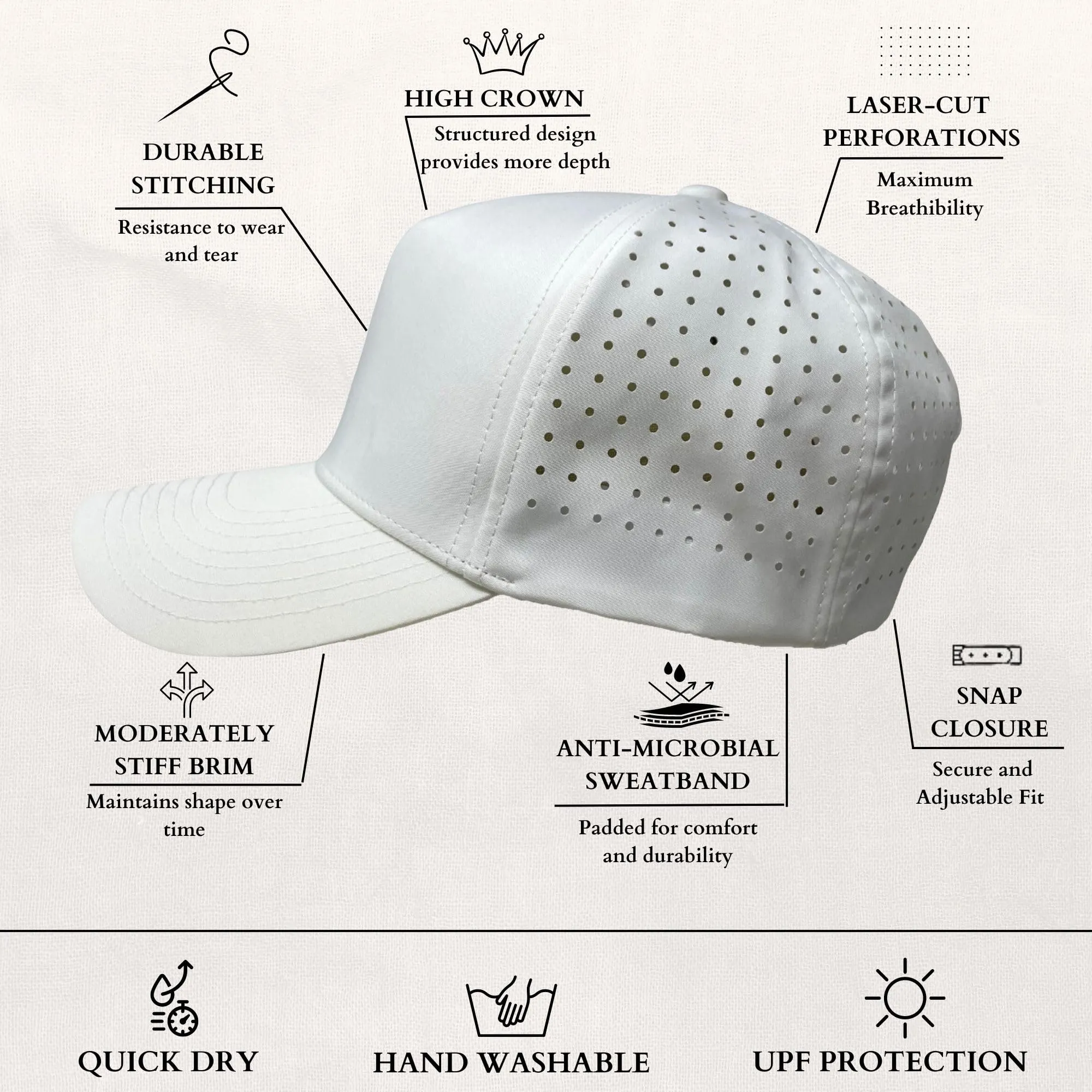 Solid Laser Cut Golf Cap by Funky Junque