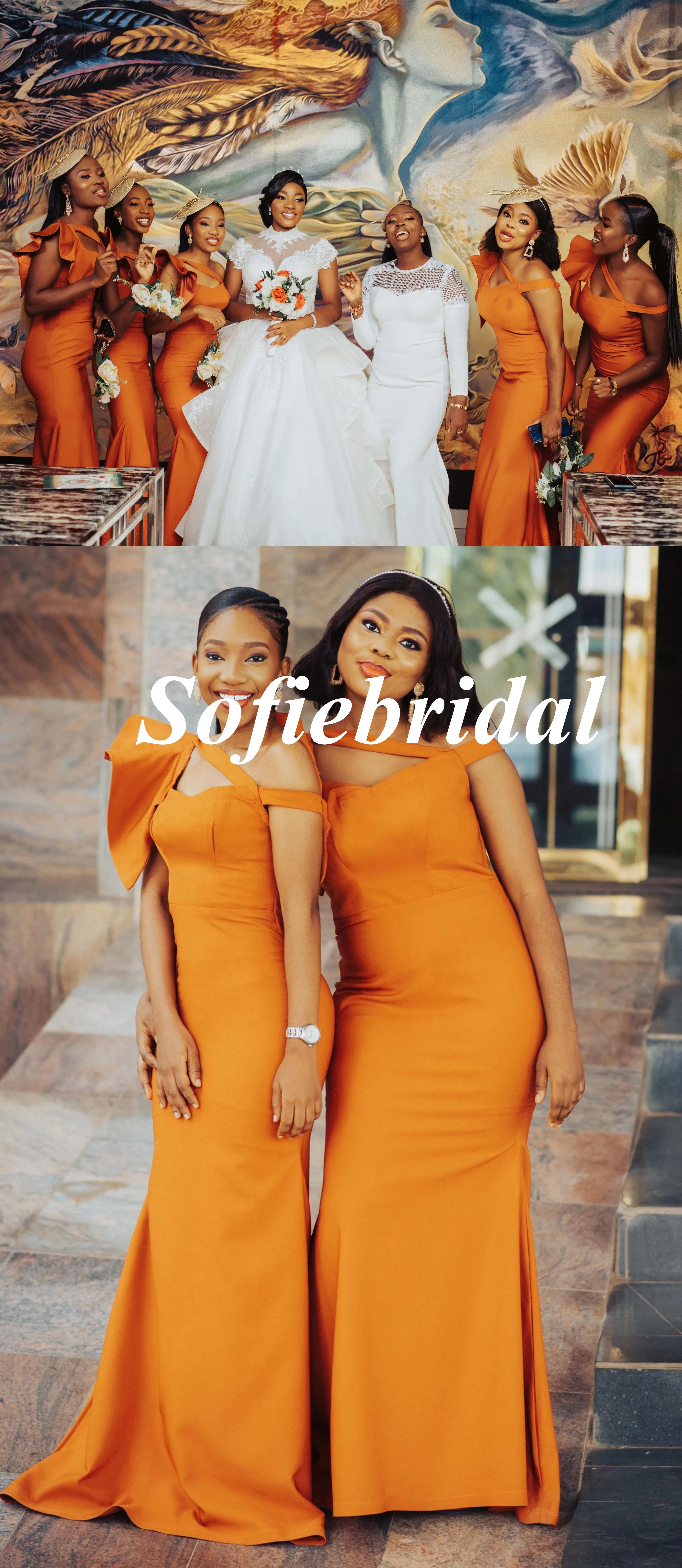 Spaghetti Straps Crepe Sleeveless Floor-Length Maxi Mermaid Bridesmaid Dresses, SFWG00615
