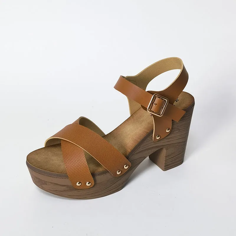Stylish Women’s Buckle Sandals: High Heel, Simple, and Perfect for Travel