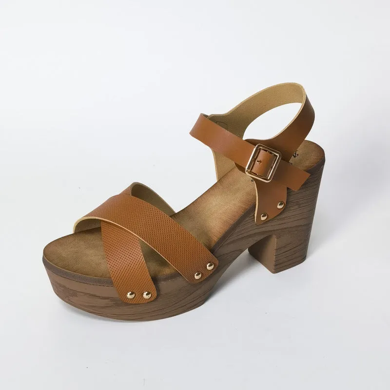 Stylish Women’s Buckle Sandals: High Heel, Simple, and Perfect for Travel