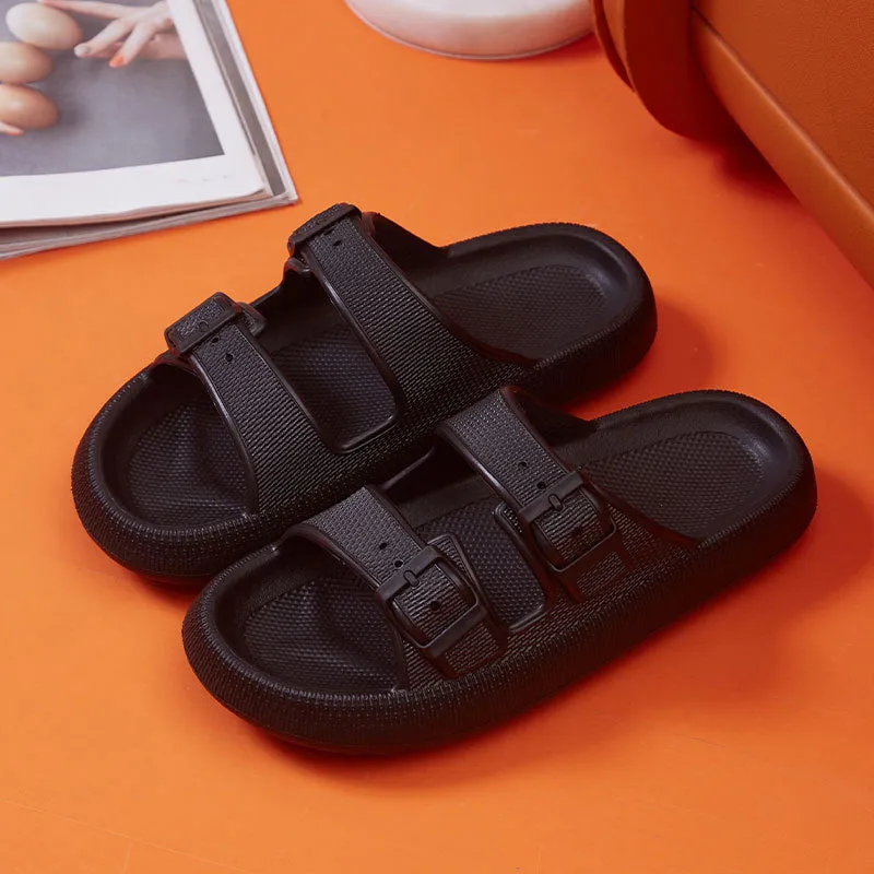Summer Adjustable Buckle Platform Pillow Slippers Sandals