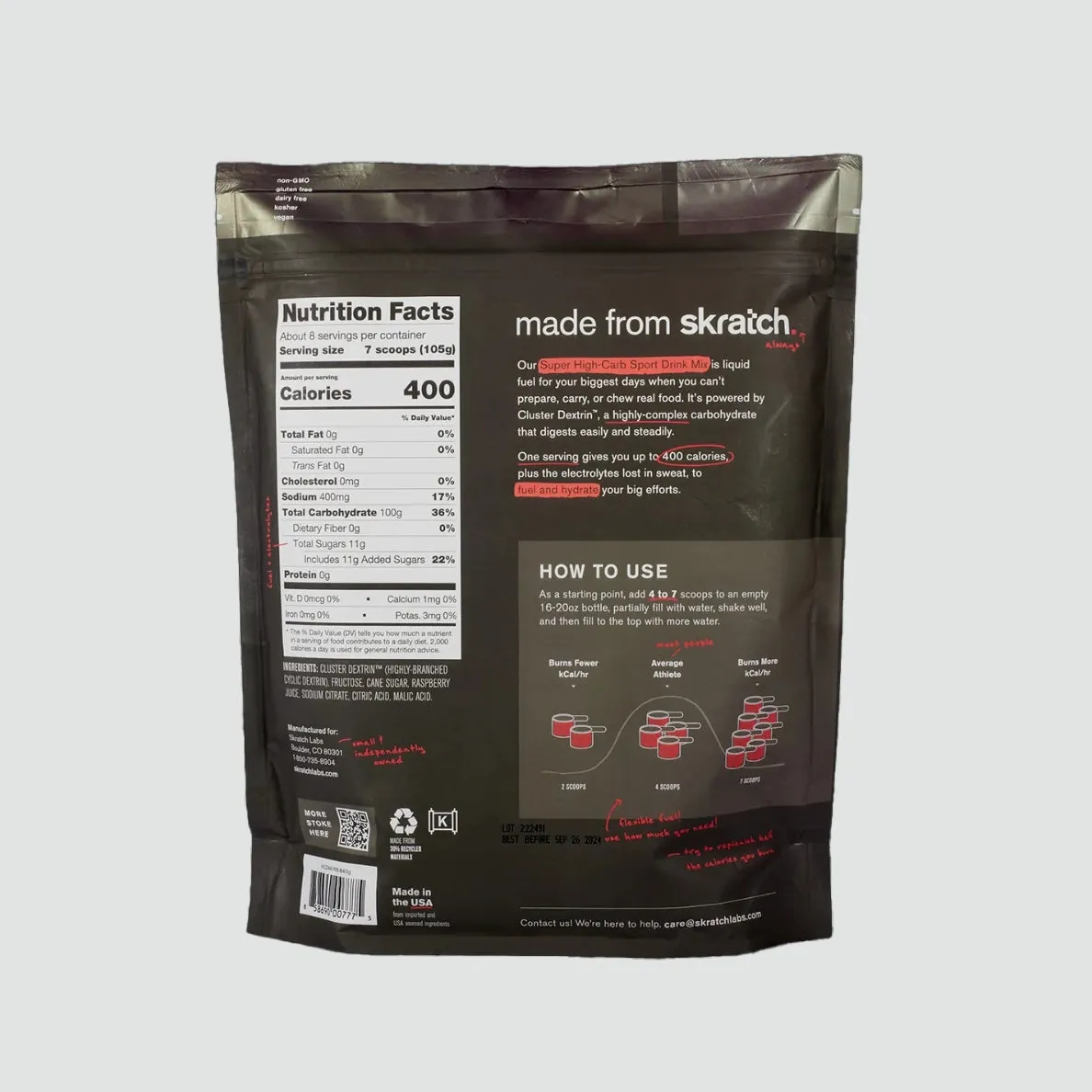 Super High-Carb Sport Drink Mix - Raspberry