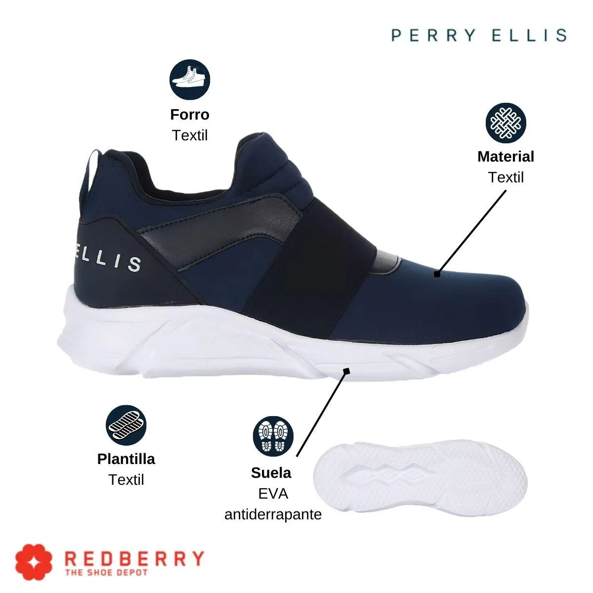 Tenis Perry Ellis Hombre Casual 6661
