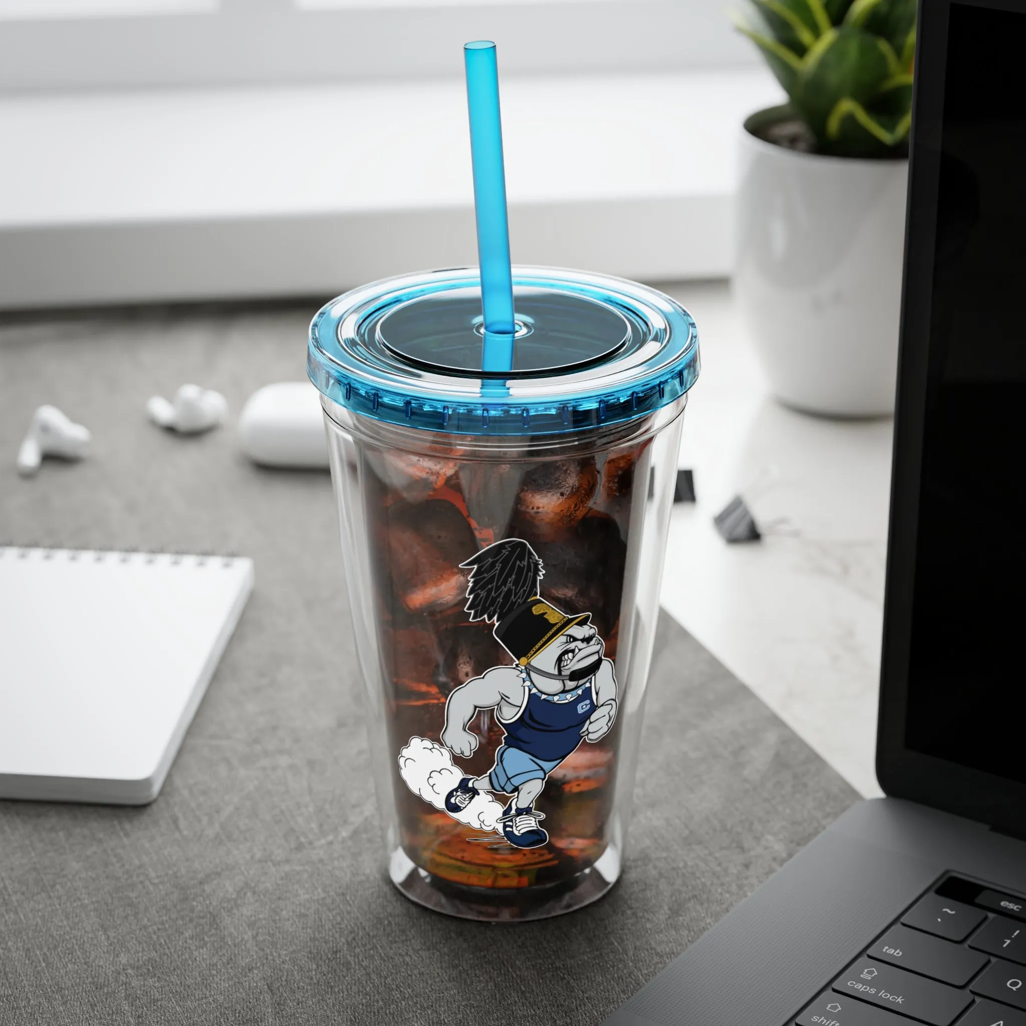 The Citadel, Running Spike, Sunsplash Tumbler with Straw, 16oz