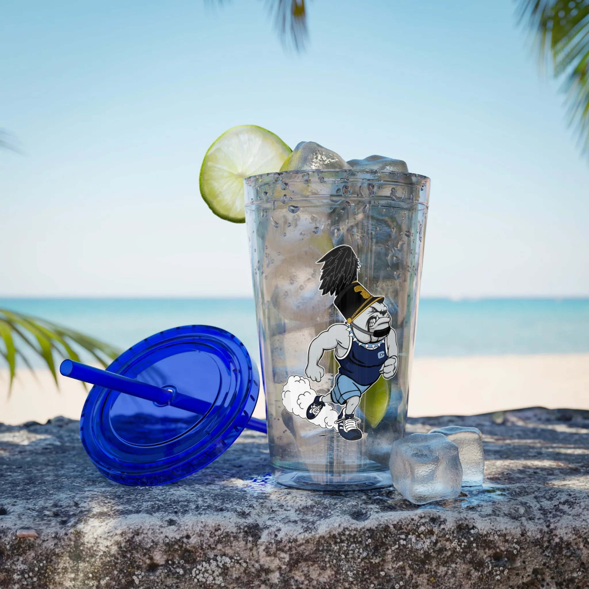 The Citadel, Running Spike, Sunsplash Tumbler with Straw, 16oz