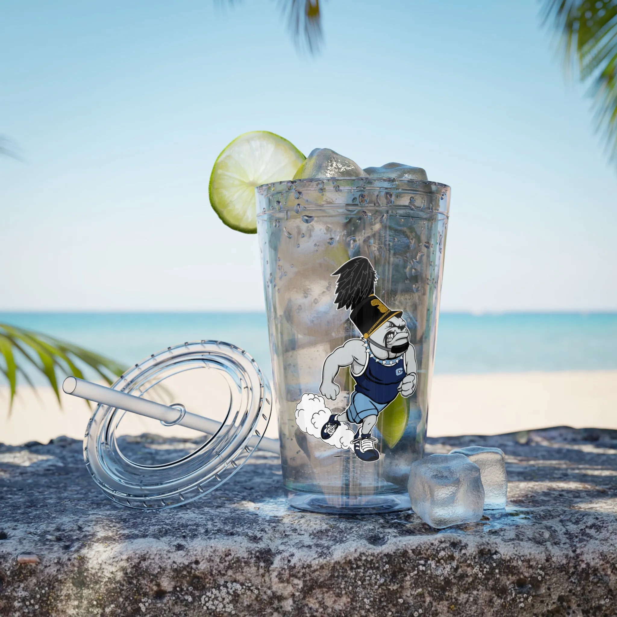 The Citadel, Running Spike, Sunsplash Tumbler with Straw, 16oz