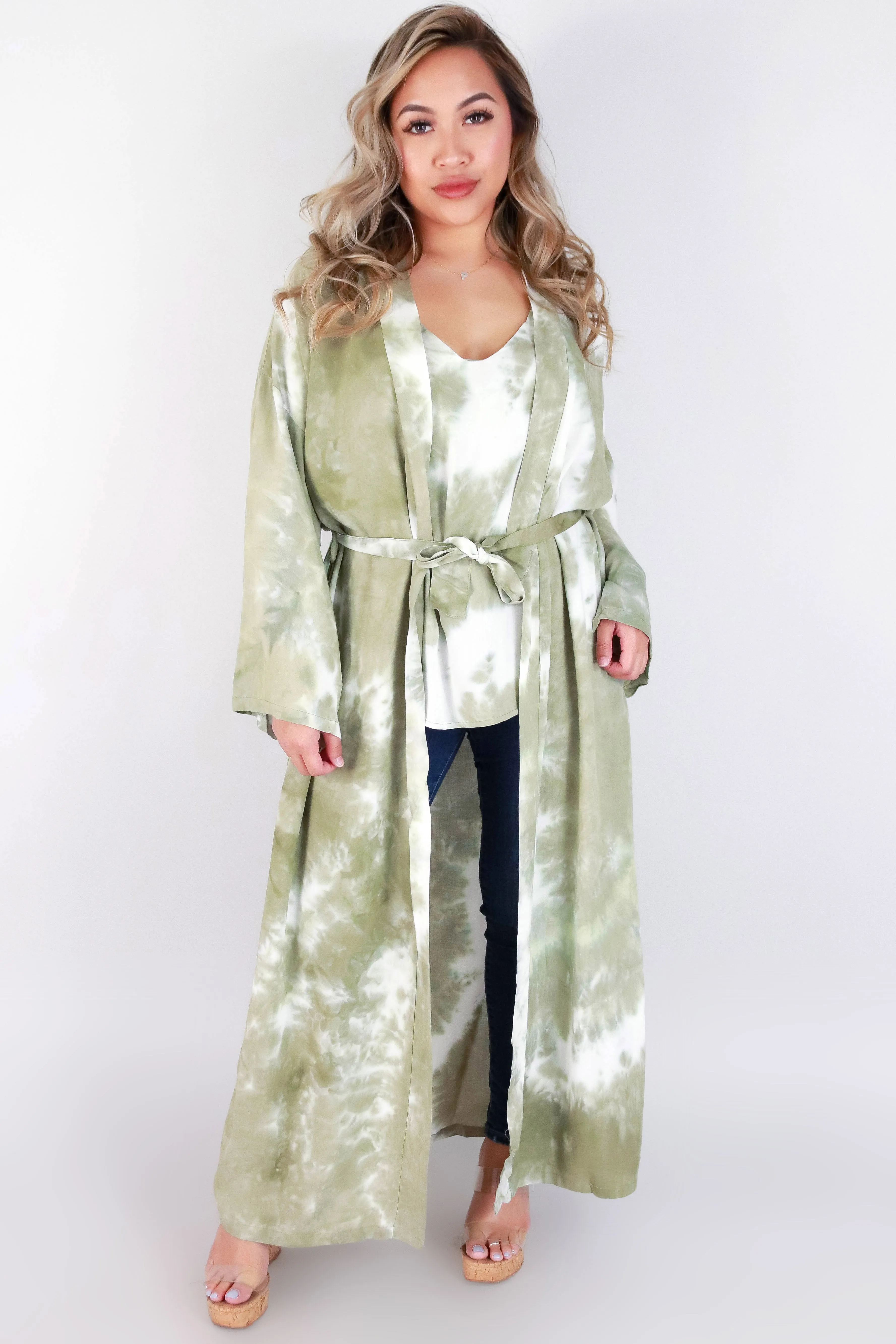 TIE DYE DUSTER CARDIGAN