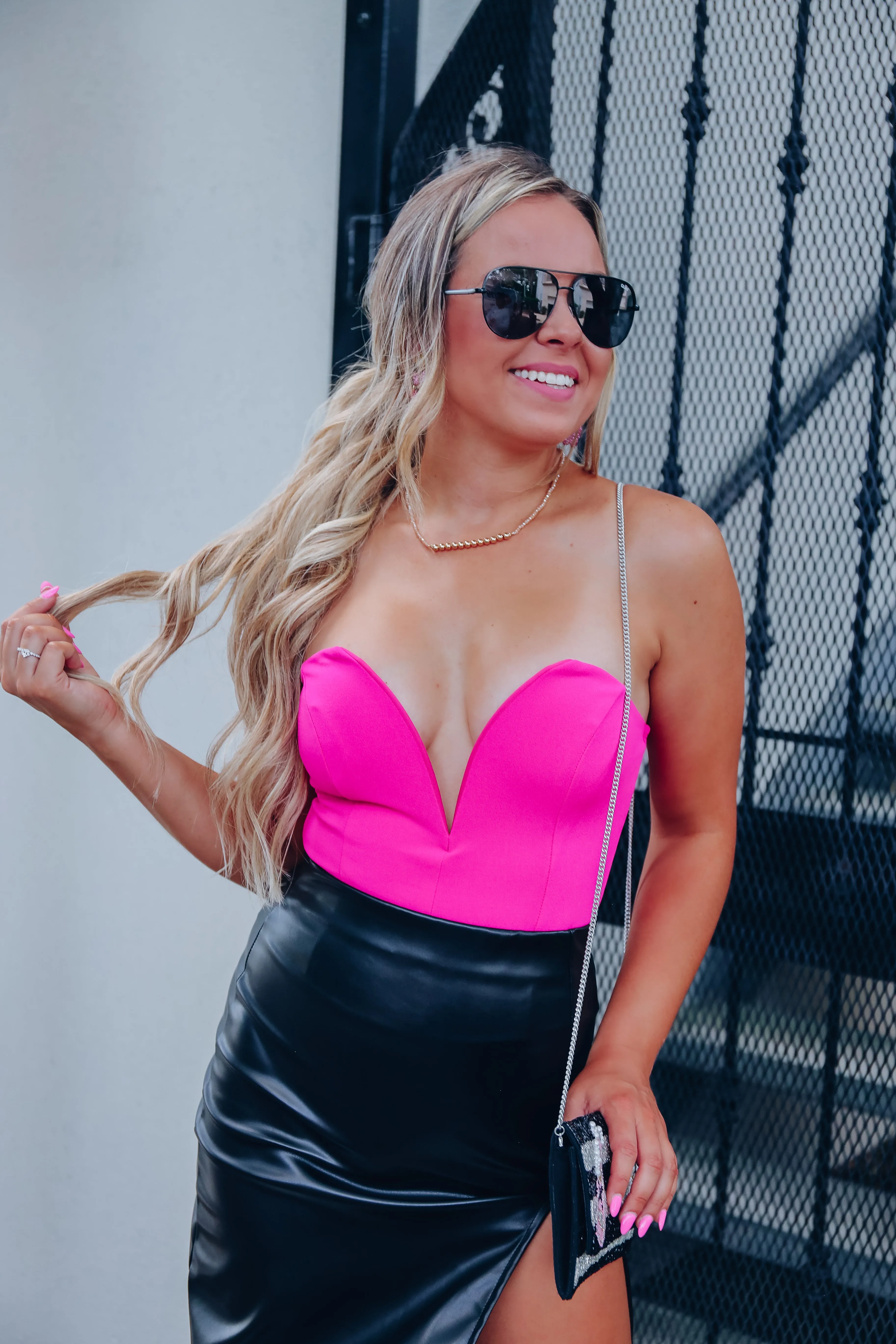 Too Hot Pink Sleeveless Bodysuit