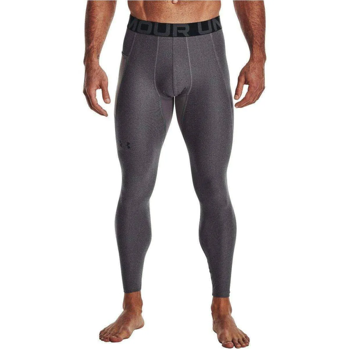 Under Armour HeatGear Compression Mens Long Running Tights - Grey