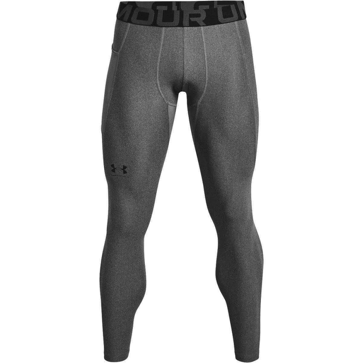 Under Armour HeatGear Compression Mens Long Running Tights - Grey