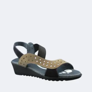 Via Nova - Iconic - Wedge Sandals - Black/Taupe