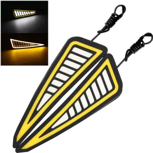 Waterproof Flexible Strip Rear DRL Light with Running LED Indicator White-Amber