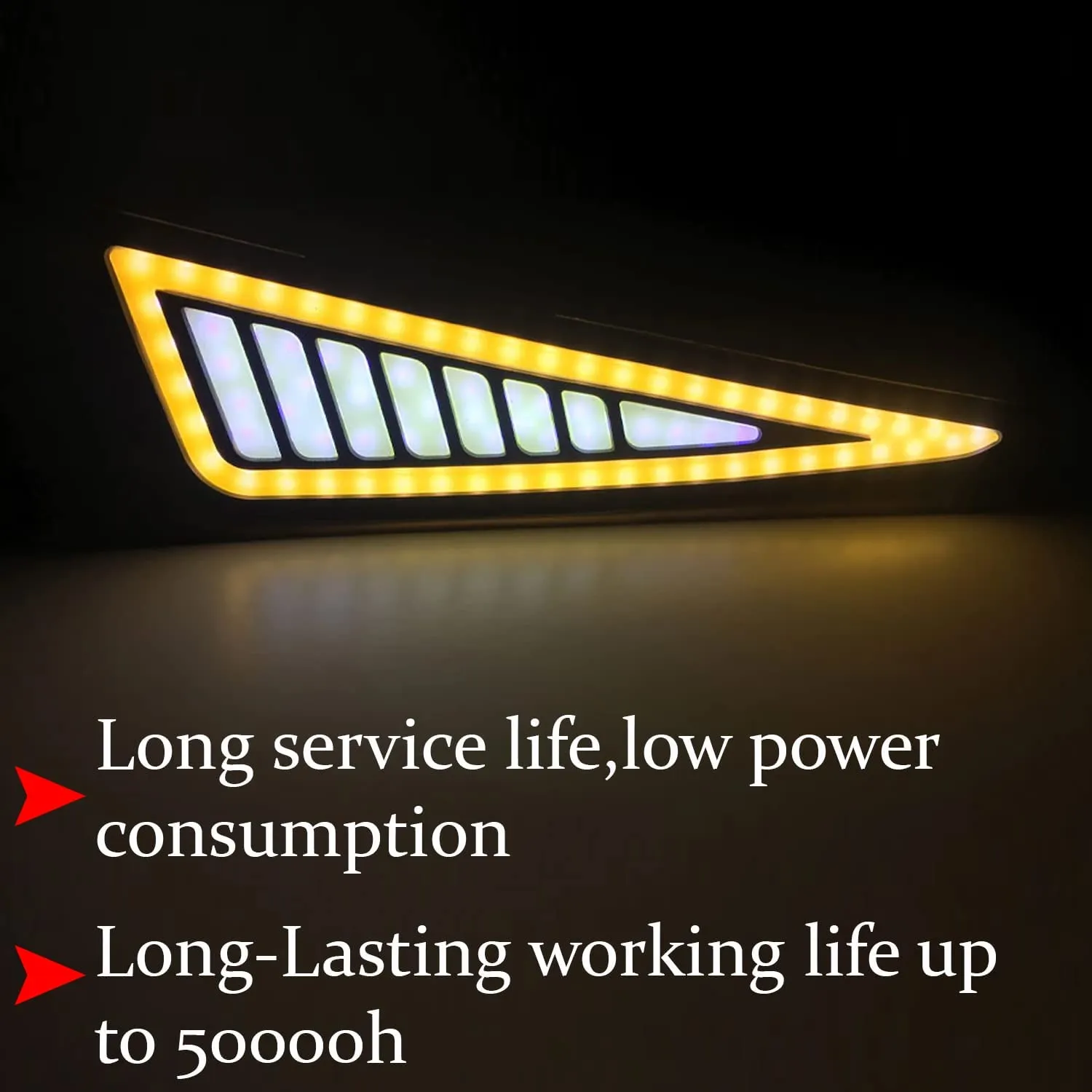 Waterproof Flexible Strip Rear DRL Light with Running LED Indicator White-Amber