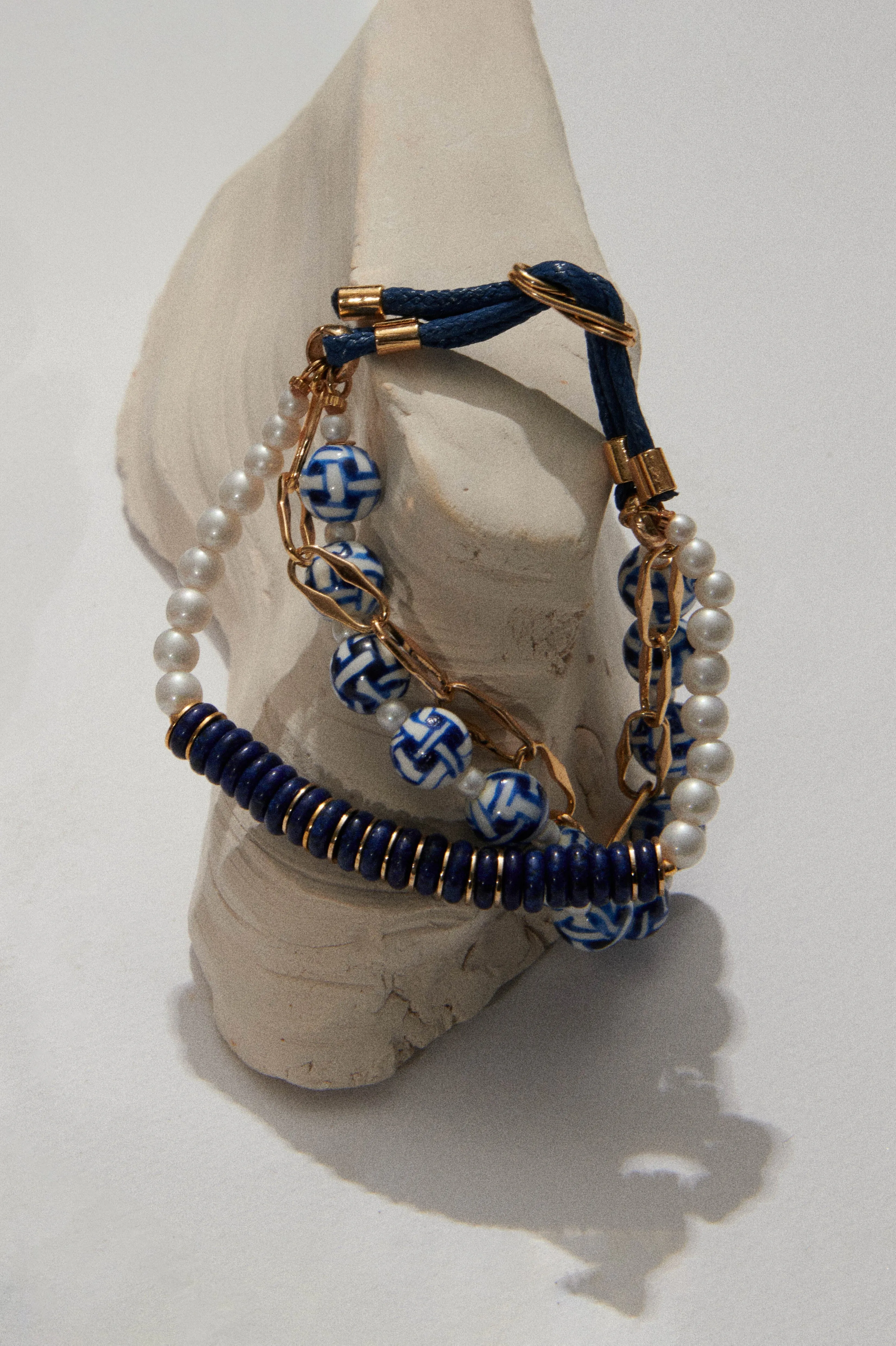 White Lapis Chain Woven Bracelet