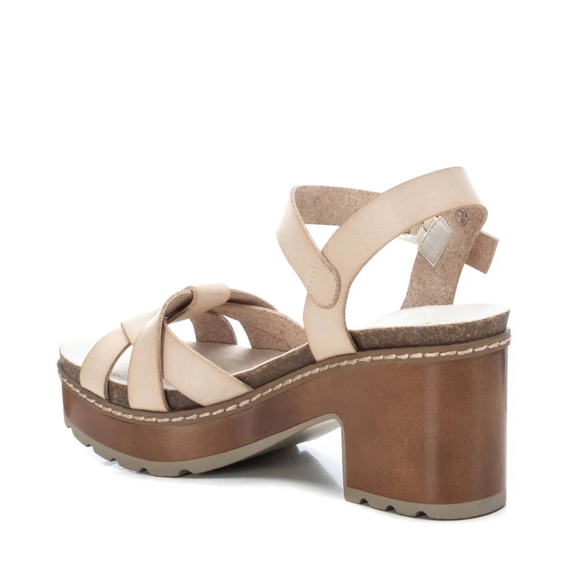 Women's Casual Heeled Platform Sandals By XTI_170786_Medium Brown