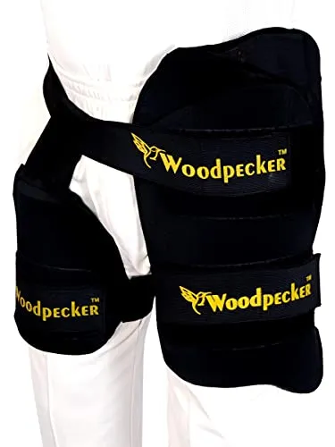 Woodpecker Left Hand Thigh Guard for Cricket,Thigh pad (Black, Small)