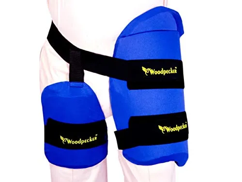 Woodpecker Right Hand Thigh Guard for Cricket (Blue, Small)