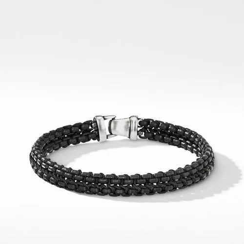 Woven Box Chain Bracelet in Black