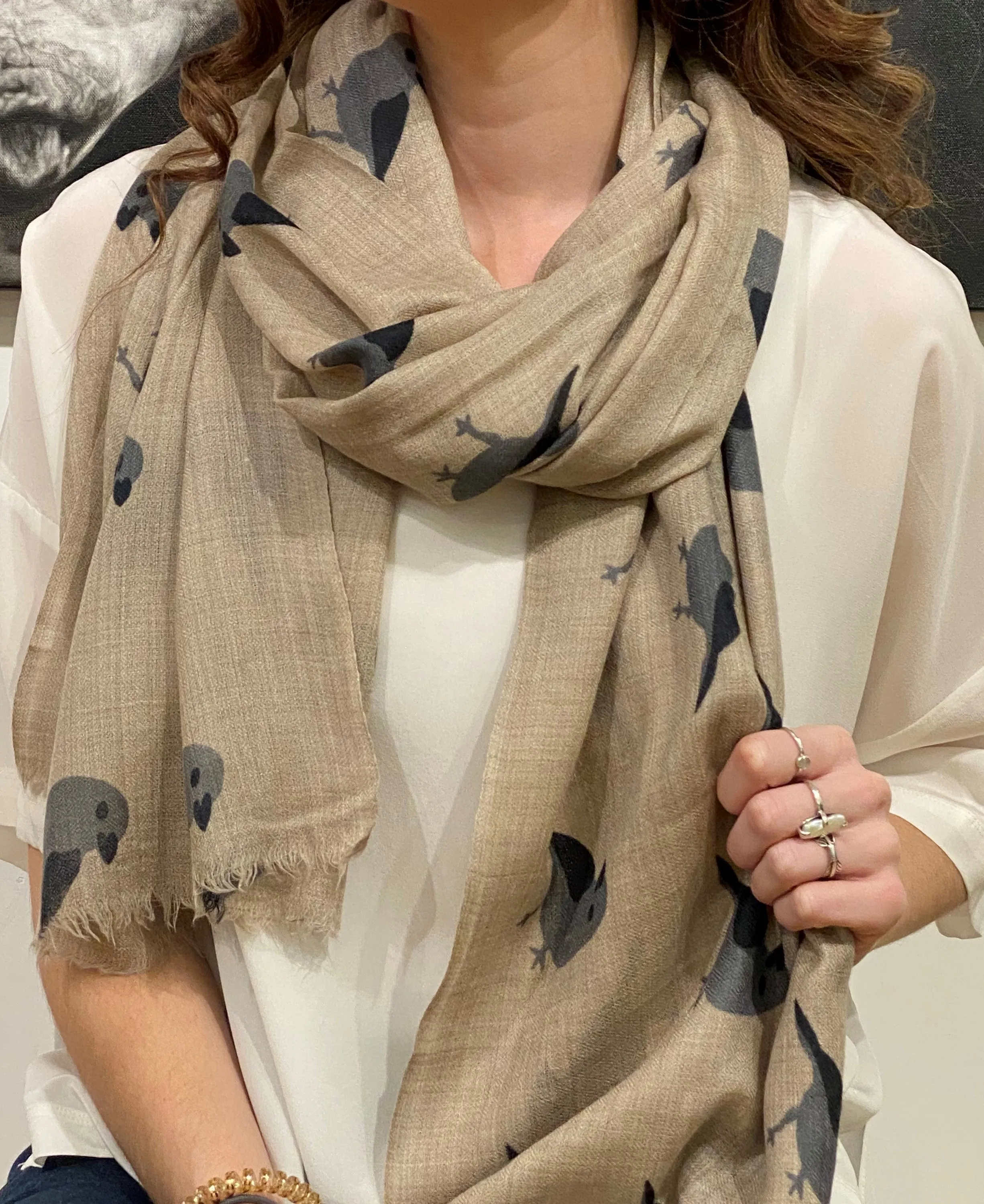 WOVEN CASHMERE PRINTED SCARF