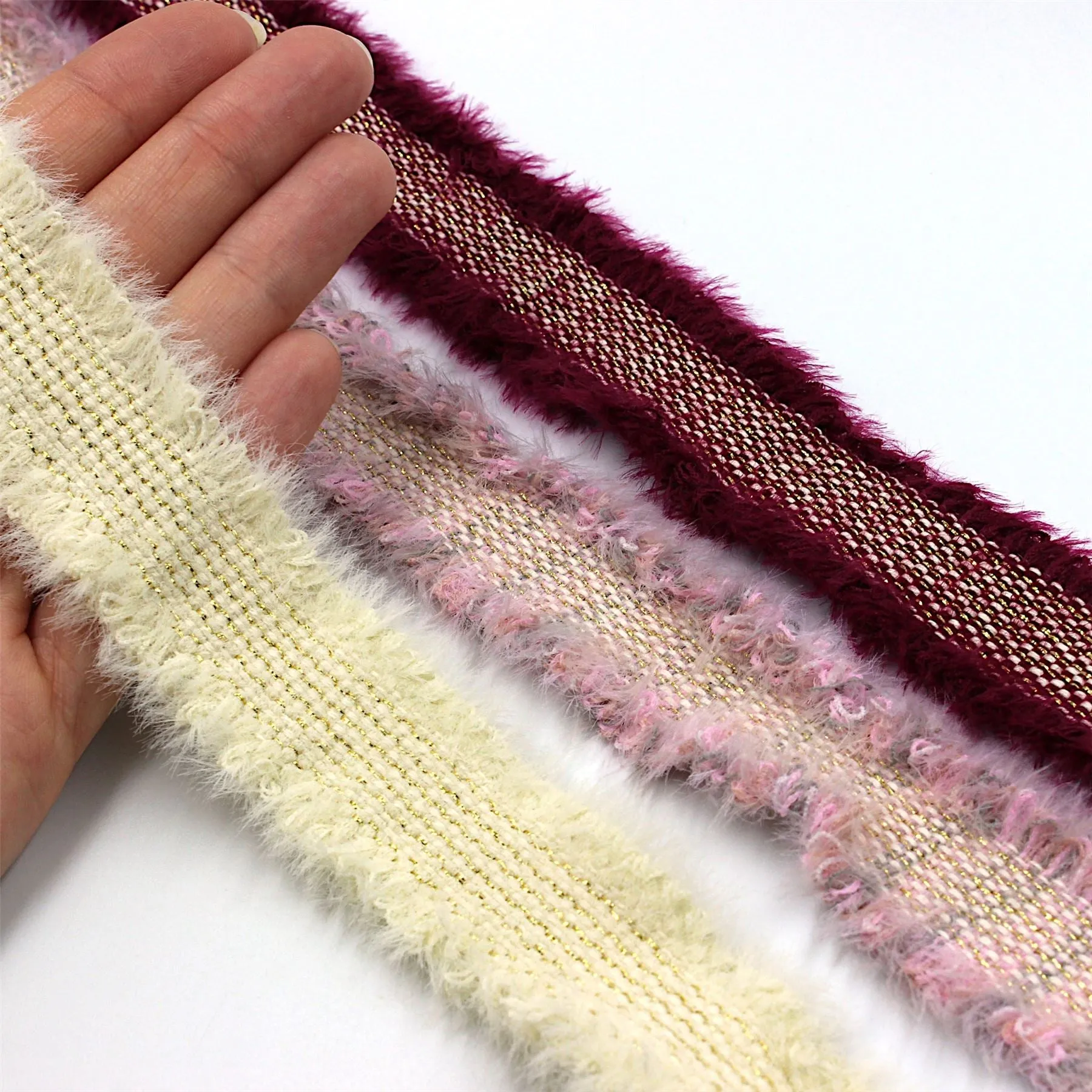 Woven Metallic And Faux Fur Braid 30mm 5393