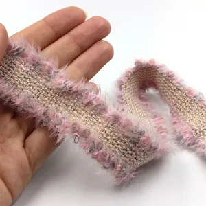 Woven Metallic And Faux Fur Braid 30mm 5393