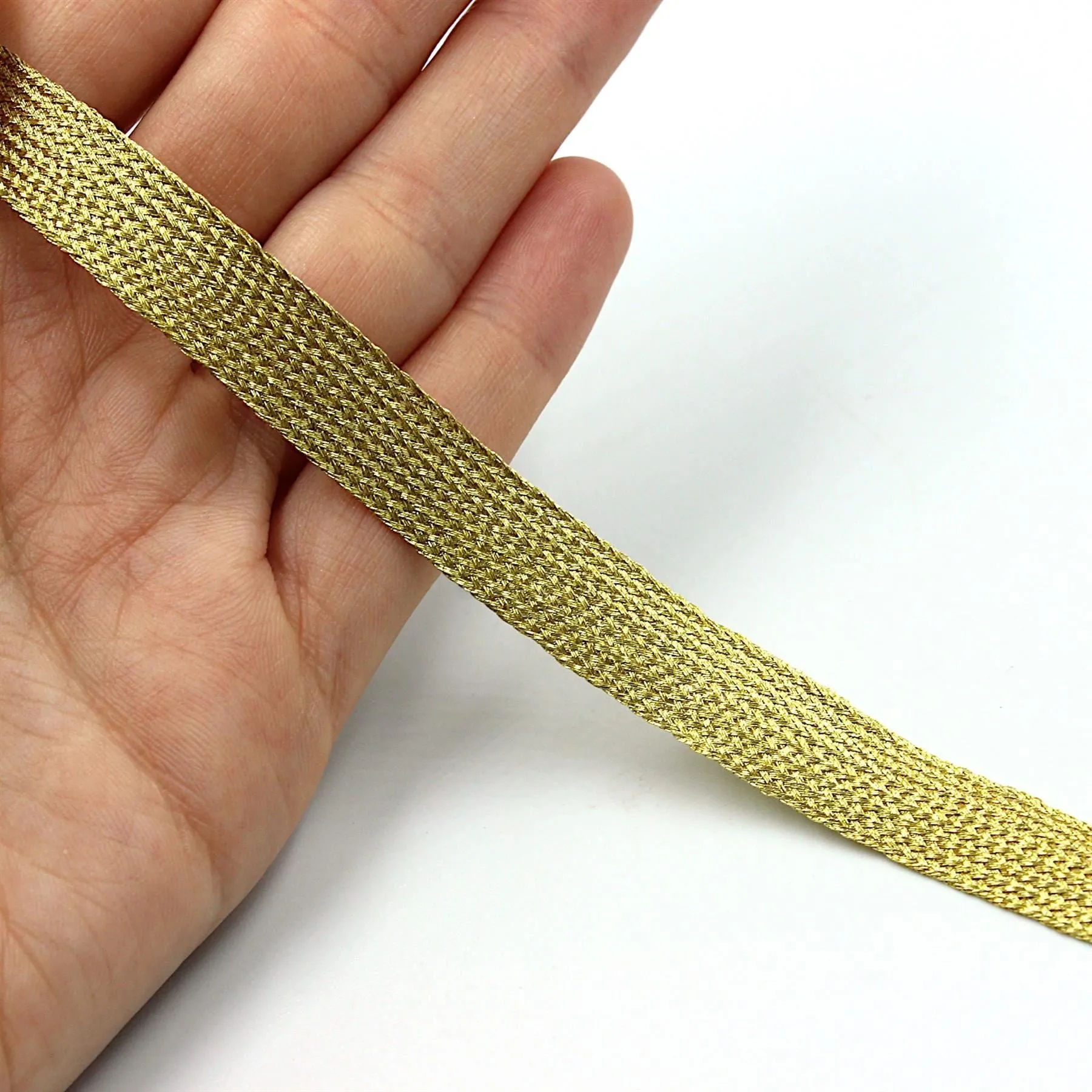 Woven Metallic Flat Braid 12mm 5018