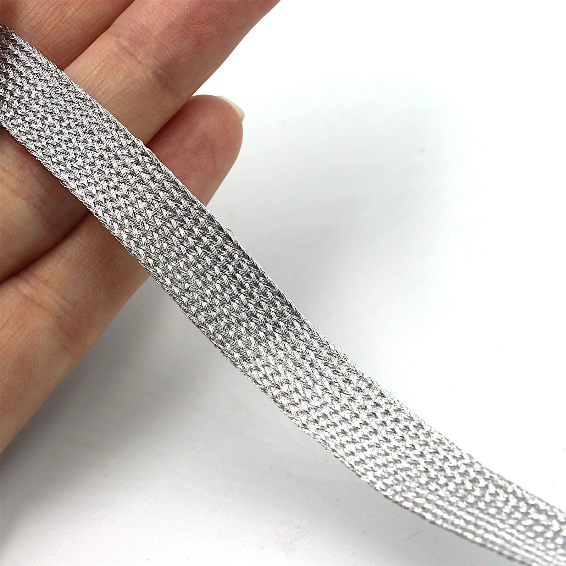 Woven Metallic Flat Braid 12mm 5018