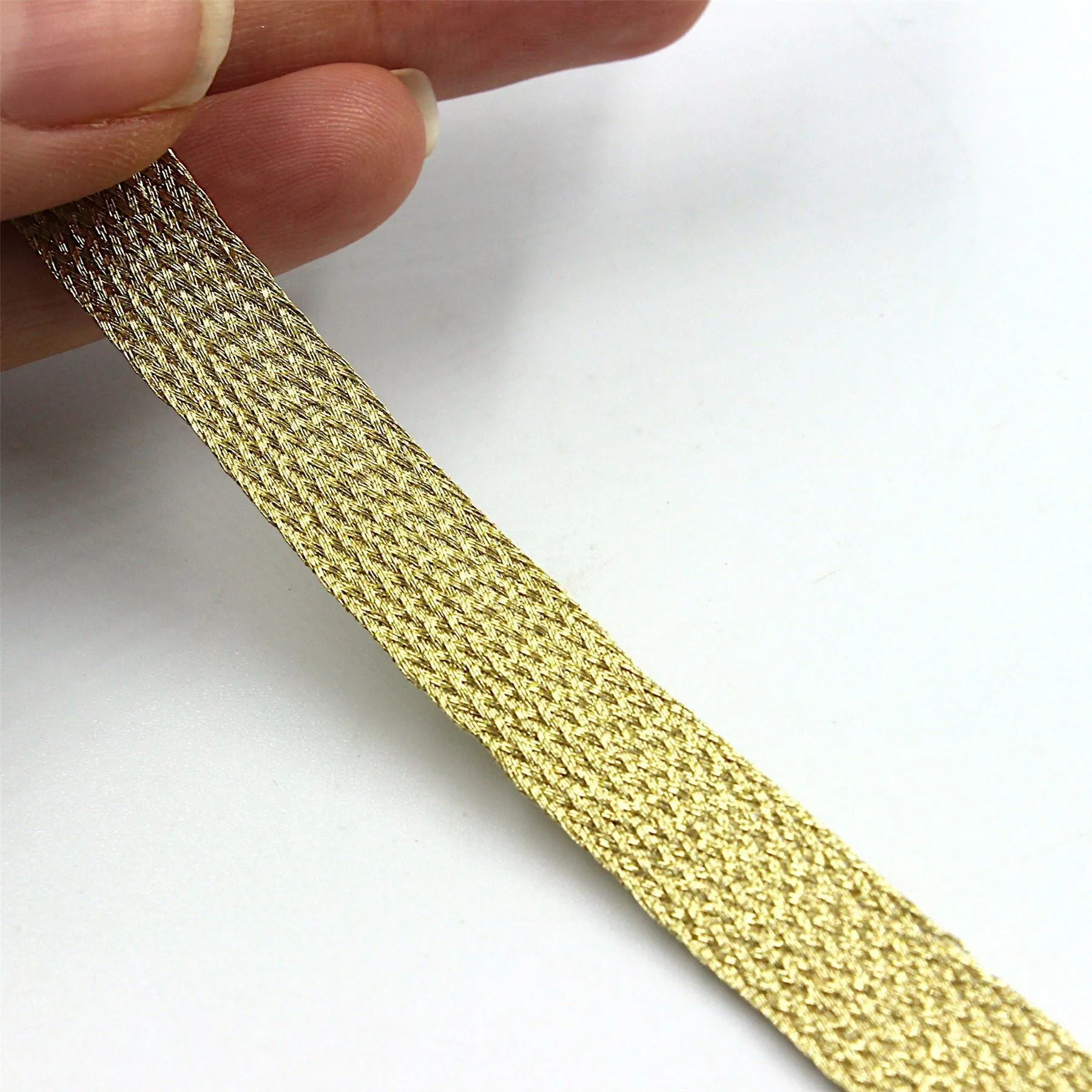 Woven Metallic Flat Braid 12mm 5018