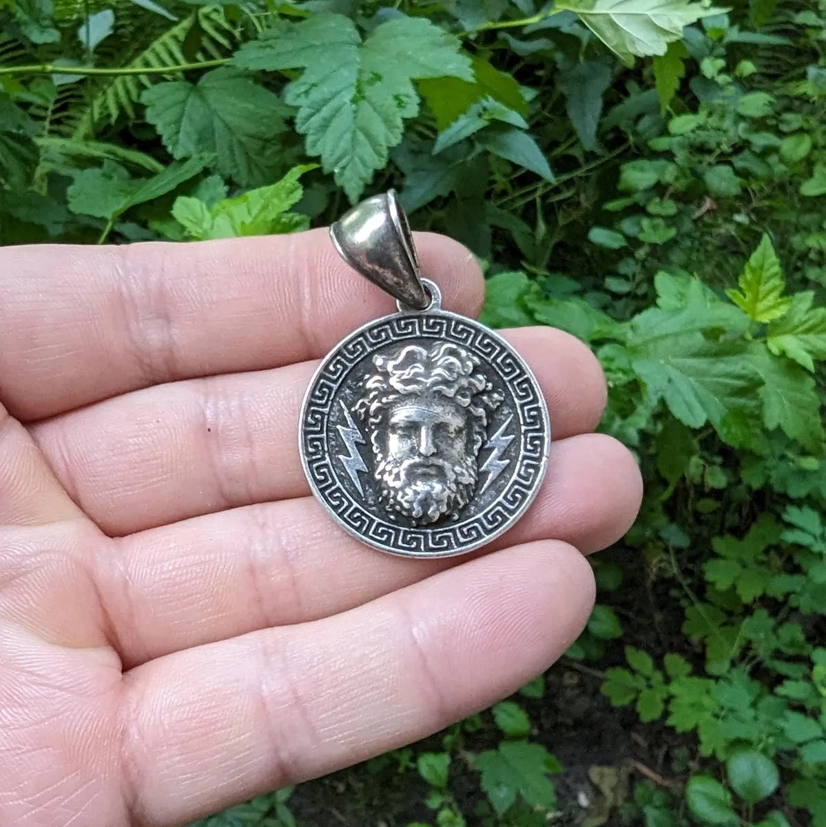 Zeus bronze pendant
